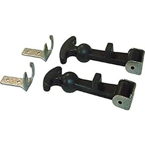 Chiusura cofano, due set, chiusura cofano in acciaio inox, anello elastico in gomma ammortizzante