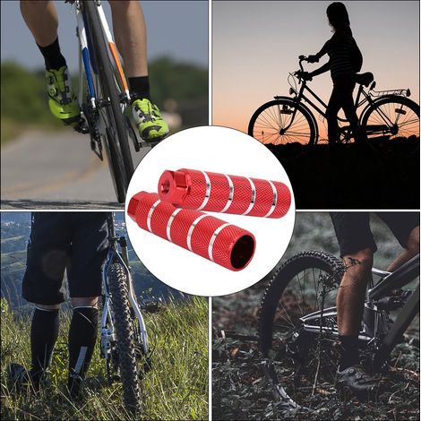 Support de pédale VTT universel en alliage aluminium - Grand trou - Rouge