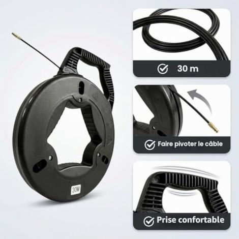 Tire-fil électrique en fibre de verre de 30 m pour électricien (1/3)