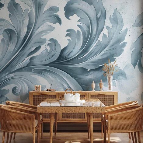 Carta da parati artgeist barocco grigio 150x105 cm adesiva