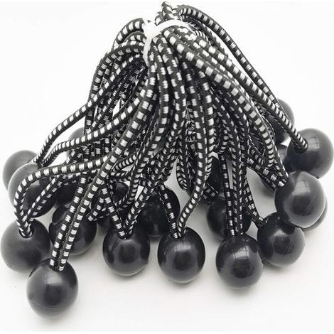 25 Tendeur Elastique Caoutchouc Professionnel avec Boule (Noir 140 mm) pour Tentes, Bâches, Affiches. Tendeur Bâche, Sangle Élastique, Support de Bâche, Caoutchouc de Bâche, Tendeur Caoutchouc. (1/5)