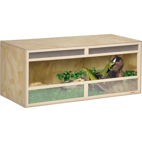 Terrario OSB rettili, vetro scorrevole, 120x50x50 cm, naturale - IROVAMI