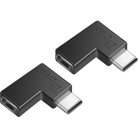 Adaptateur Coudé USB C 3.1 Mâle vers Femelle, 90 Degrés Type C, pour PC, Ordinateur Portable, Tablette et Téléphone Portable (1/5)