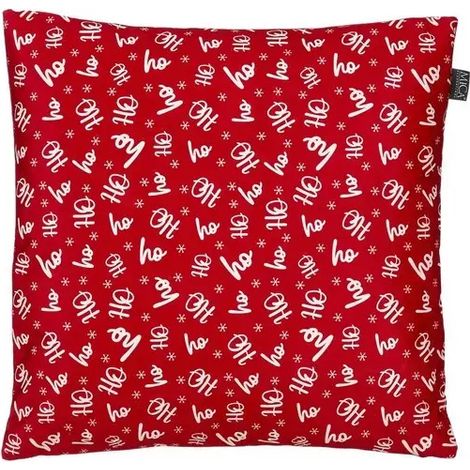 Cojín navideño rojo “HO-HO-HO” 45 × 45 × 16