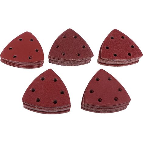 20 disques abrasifs triangulaires grain 320 pour ponceuse vibrante, oxyde d'aluminium (1/5)
