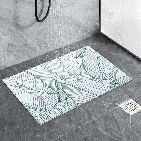 Tapis de Douche Antidérapant, Anti-moisissure Lavable en PVC Coloré pour Personnes âgées, Tapis de Bain Antidérapant pour Zones Mouillées,60×40cm (1/4)
