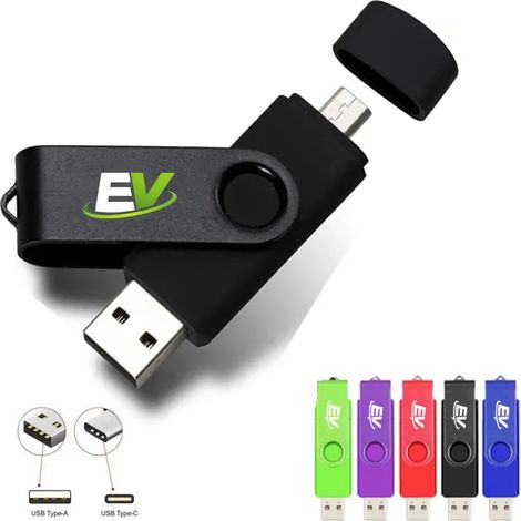 Clé USB C 2 en 1 128 Go USB-C OTG, bleue (1/5)