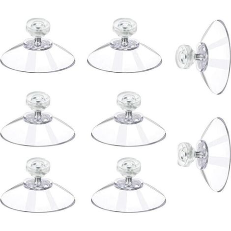 30 Ventouses Transparentes à Visser Ø41mm PVC avec Écrou Moleté, Fixation Sans Perçage pour Fenêtres, Voiture et Suspension