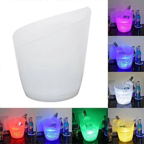 Bar lumineux oblique à LED multicolores avec seau à glace, bac à vin et divertissement aquatique (1/4)