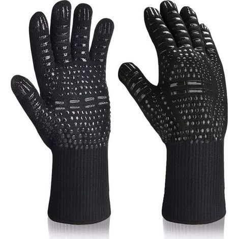 RisingFF Heat-Resistant Silicone BBQ Gloves, Non-Slip and Durable (1/5)