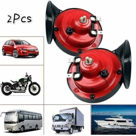 2 PCS 120 DB Klaxon de train pour camions, XU,La corne la plus bruyante jamais,Corne d'escargot d'air fort imperméable,12v Double Horn Raging Sound pour voiture moto, - KZQ (1/4)