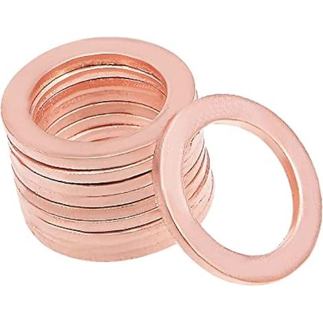 A Cuivre Rondelle plate Joint 14x20x1.5mm Joint Joint torique (Ensemble de 10) (1/5)