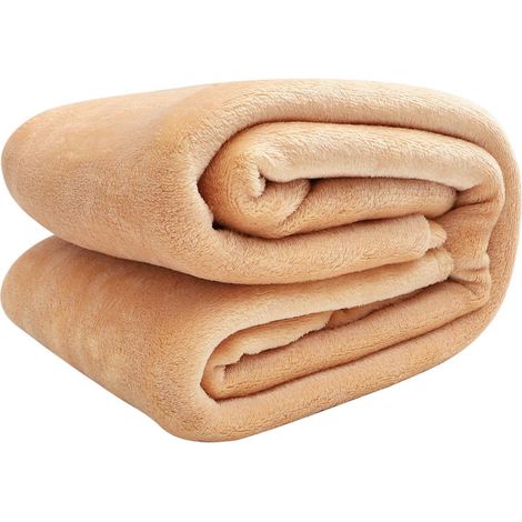 Couverture en Flanelle Corail Douce et Confortable 180x200 Cm en Terylene Kaki sans Bouloches Maison et Chambre Climatisée (1/5)