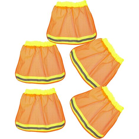 Helmet Cover Neck Protection Sunshade Accessories for Construction Helmets Orange 5Pcs Foldable Chemical Fiber Net for Outdoor Events and Outdoor Work (1/5)