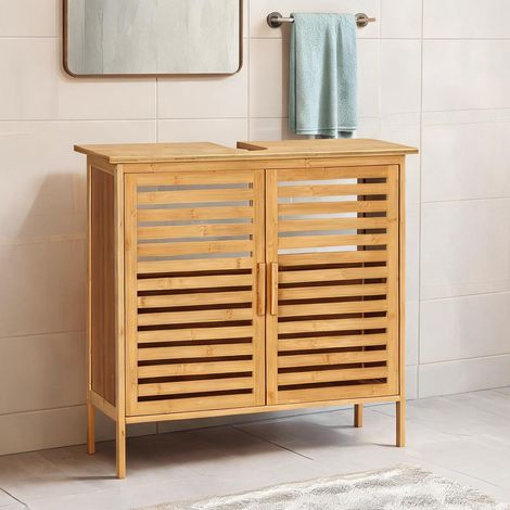 Meuble de salle de bain madera Natural en bambú 66 x 29 x 61,5 cm (1/5)