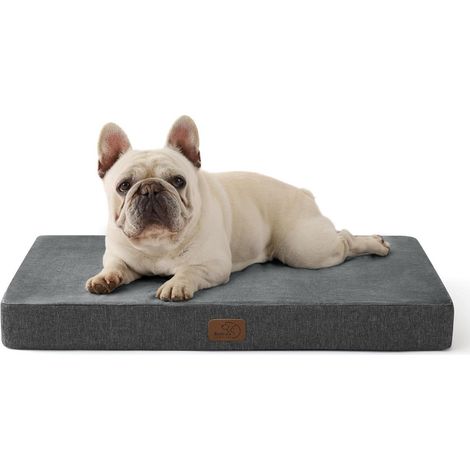 Orthopädisches Hundebett 74x46cm mit Memory-Schaum, waschbar, dunkelgrau (1/5)