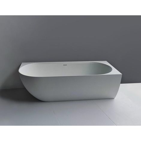 Swiss Aqua Technologies – Baignoire droite autoportante 175x82 cm – NEL1700P – Marbre coulé blanc – Orientation droite – Hauteur 55 cm – Contenance 350 L