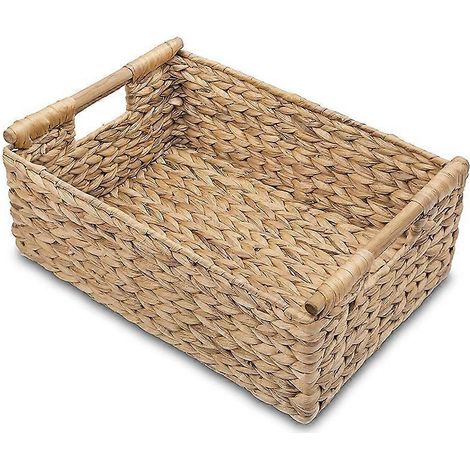Kleine Weidenkörbe zur Badezimmerorganisation, mit Holzgriff