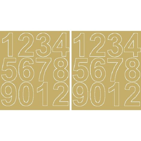 Adesivi numerici autoadesivi da 7 cm, oro lucido