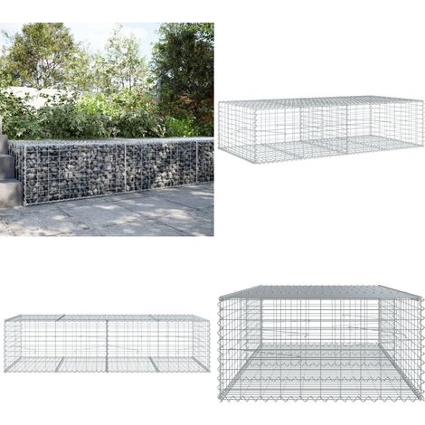 vidaXL Panier gabion avec couvercle 200x100x50 cm fer galvanisé (1/5)