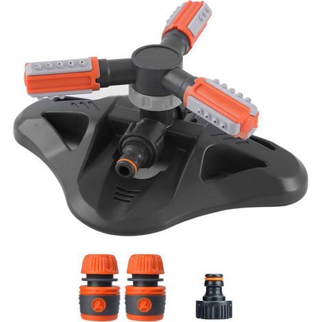 Arroseurs de Jardin, 3 Embouts pelouse arroseurs, 360 ° Rotatif Automatique d'eau Arroseur Système (1/5)