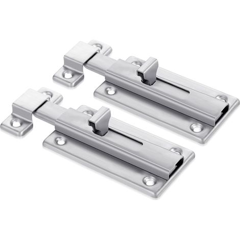 Lot de 2 verrous de porte de salle de bain de 7,6 cm (3 pouces), verrous de porte coulissante avec vis, ensemble de verrou de porte en acier inoxydable (1/5)