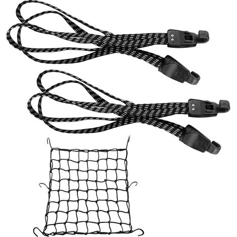 Fahrrad Spanngurt 3er-Set, 3in1 Elastisch mit Haken, 65-130cm