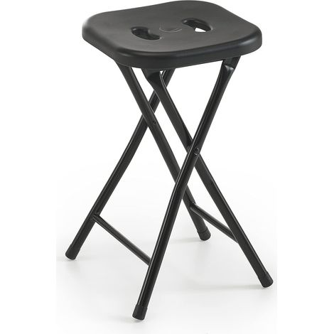Gedy Sgabello Bagno Pieghevole Nero In Resine Termoplastiche E Metallo 100 Kg