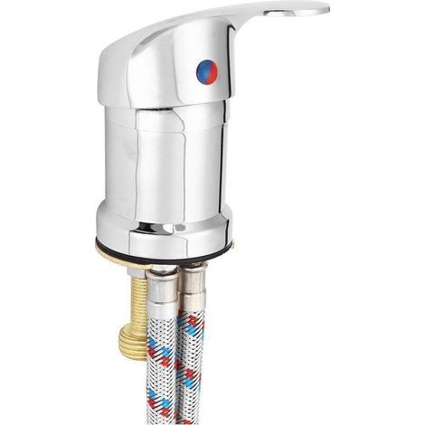 Robinet de salle de bain monobloc chaud/froid avec pomme de douche professionnelle et tuyau flexible 123 cm – pour salon de coiffure (1/5)