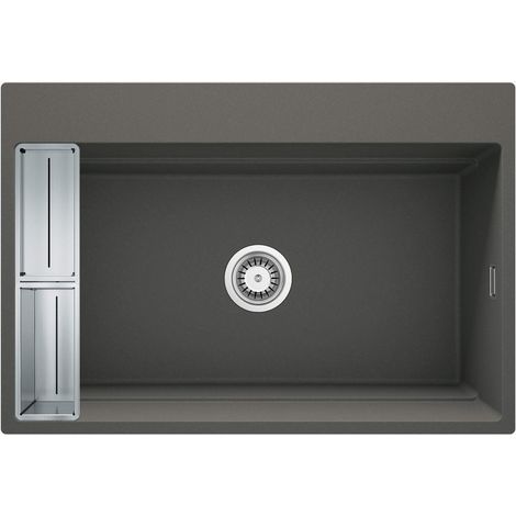 Lavello cucina in granito con 1 vasca 76x52 cm antracite metallizzato - Vora