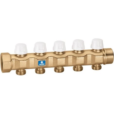 Collettore di ritorno completo di valvole di intercettazione 6 derivazioni Caleffi 663060 6 (1/2)