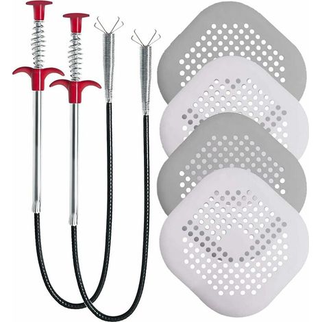 Attrape Cheveux Douche en Silicone Filtre Cheveux Douche Bouchon Baignoire Cuisine Sell de Bain Drain Housse Dragage de Tuyaux Outils de Ramassage (1/5)