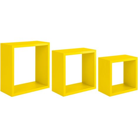 Estantería Pesadilla Tris Amarillo Canario 35x35, 30x30, 25x25 cm - Sanitec (1/4)