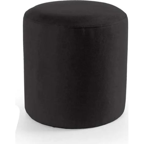 Schwarzer Samtpouf Ø40x40