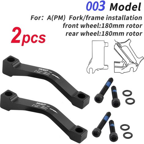 Adaptateur de montage pour étrier de frein à disque de VTT monobloc IS vers PM, compatible avec les rotors de 140 à 203 mm. (1/5)