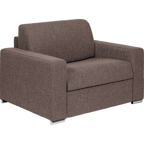 Poltrona letto a ribalta Posto letto 70 cm Materasso 14 cm in Tessuto Marrone - CALITO (1/3)