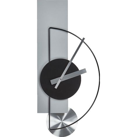 Orologio da parete da appendere 31 x 63 cm Design moderno senza numeri Acciaio Grigio Cevins
