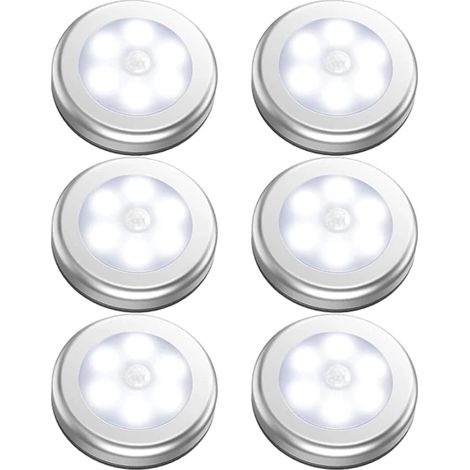 Lampe d'intérieur à détecteur de mouvement alimentée par piles PC, lampe LED pour placard, veilleuse sans fil alimentée par piles, appliques murales autocollantes pour garde-manger (1/5)