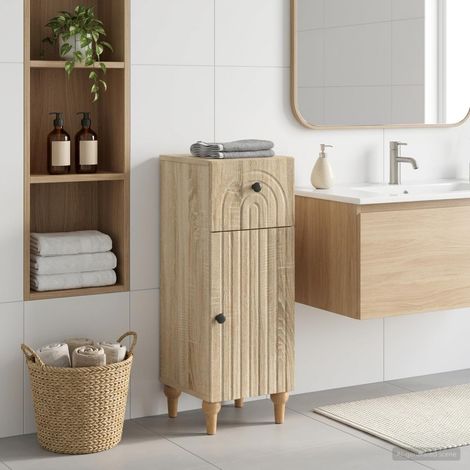 vidaXL Mobiletto da Bagno ALKMAAR Rovere Sonoma 30 x 31 x 80 cm