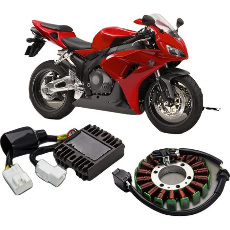 Regulador de estator y rectificador, bobinados de cobre de alta calidad, compatible con CBR 1000RR 2004-2007, capacidad de carga mejorada, instalación plug-and-play, aletas disipadoras de calor para r (1/5)