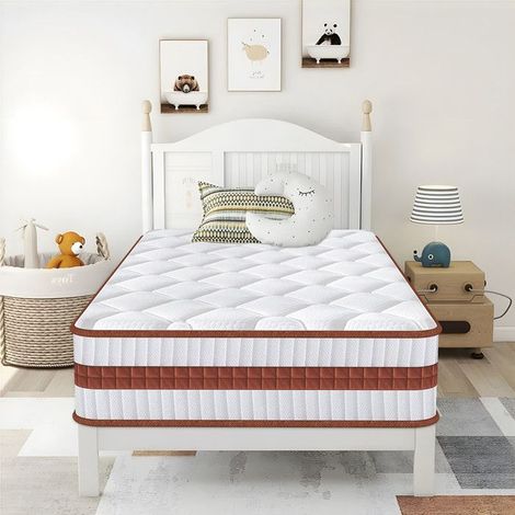 Matelas 90x190 cm Premium - Épaisseur 26 cm, Certifié Oeko-Tex, Matelas à Ressorts Ensachés et à Mémoire de Forme, Hybride Matelas (1/5)