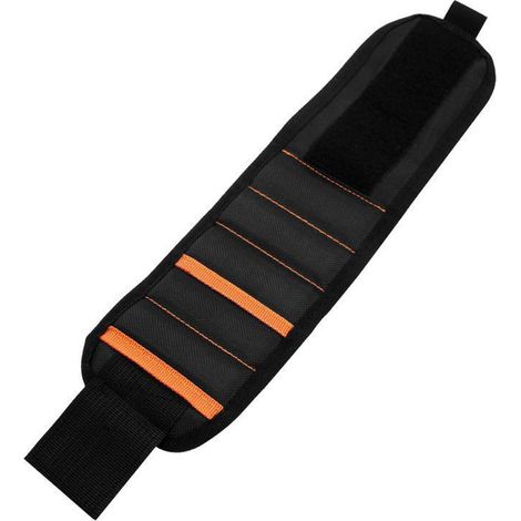 Bracelet magnétique puissant 10 aimants, 2 poches rallongé lavable respirant porte-outils poignet (1/5)