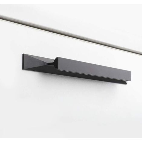 Lot de 5 poignées de meuble noir en alliage d'aluminium – Entraxe 128mm – Finition mate – Vis incluses 25mm et 57mm (1/4)