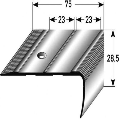 Treppenkante "Belpasso" / Kombiwinkel / Winkelprofil (Größe 28,5 mm x 75 mm) aus Aluminium eloxiert, gebohrt, von Auer Metall -goldfarbig-1000