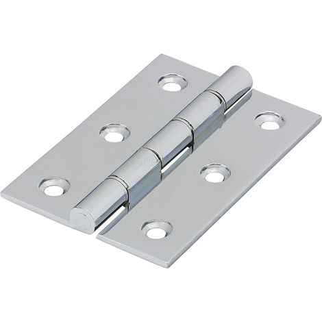 TIMCO Double Stainless Steel Washered Brass Hinges Polished Chrome - 76 x 50