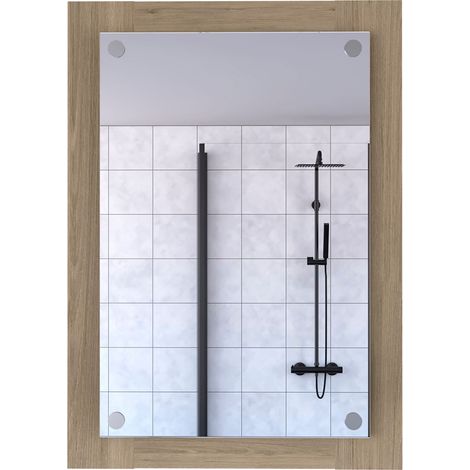 Espejo de Baño Vanguard con forma rectangular Rovere , 70 cm  X 50.2 cm  X 3.9 cm  , Gris / plata