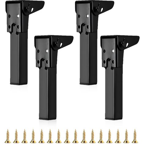GABRIELLE Set di 4 gambe pieghevoli per tavolo, gambe pieghevoli per tavolo, pratiche gambe nere per mobili, gambe in metallo per mobili, gambe di ricambio per tavolo, letto, divano (30 cm) (1/5)