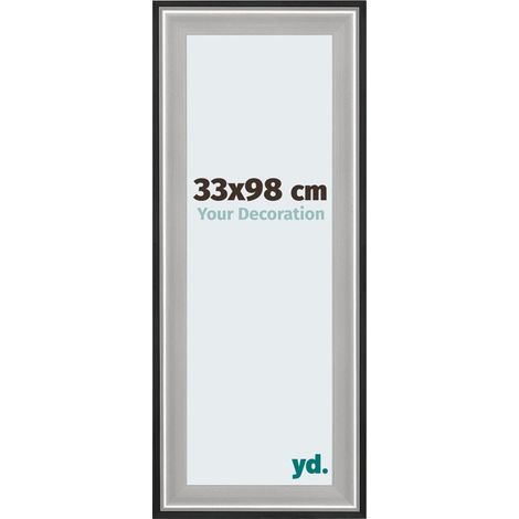 yd. - Cadre photo 33x98 - Noir Argent Poli - Bois - Birmingham (1/5)