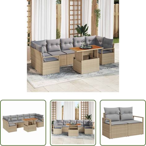 vidaXL Ensemble de canapé de jardin 8 pc 7-Nombre de places (1/5)