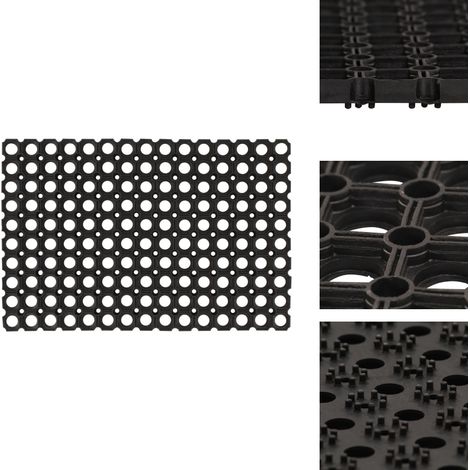 Paillasson rectangulaire 40x60 cm caoutchouc - Tapis D'entrée - Paillasson Extérieur - Paillasson Intérieur - Tapis Antidérapant - Tapis Caoutchouc (1/5)